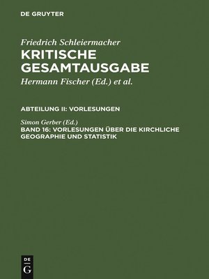 cover image of Vorlesungen über die kirchliche Geographie und Statistik